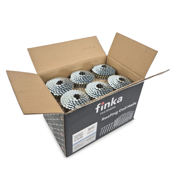 Кровельные барабанные гвозди Finka DPN 3.1x25 Ring GVZ, уп. 3600 шт