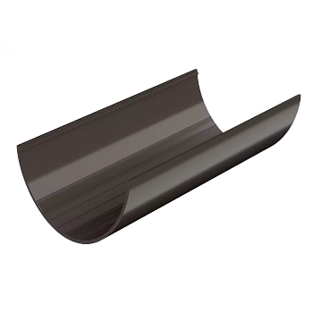 Желоб водосточный, Технониколь пвх, стандарт Ø 125 мм, L=1500 мм, цвет: темно-коричневый
