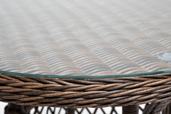 Стол плетеный круглый Эспрессо, Ø 80 см, высота 75 см цвет: коричневый