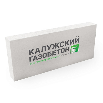 Газобетоный блок Калужский D500, 75 мм, 625х250 мм