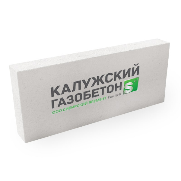 Газобетоный блок Калужский D500, 75 мм, 625х250 мм