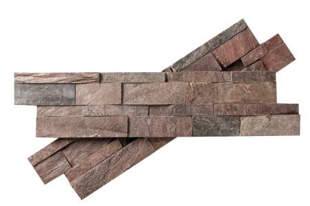 Кварцит, 3D панель из камня, 600х150 мм, Natural Copper