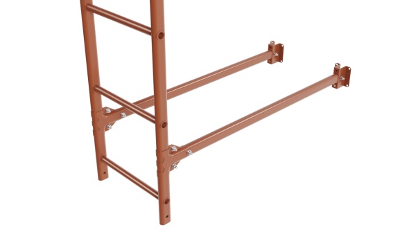 Фасадная лестница Borge, нижняя секция, L=1800 мм RAL 8004