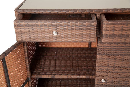 Тумба плетеная из искусственного ротанга, Мальта цвет: коричневый