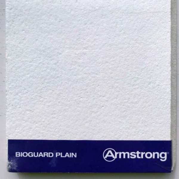 Плита потолочная Armstrong, твердое мин. волокно, 15 мм, 1200х600 мм Bioguard Plain / board, Parmetol CF 8, цвет: белый