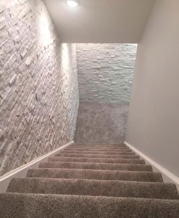 Кварцит, 3D панель из камня, 600х150 мм, Classic White Quartz, 8 шт/уп