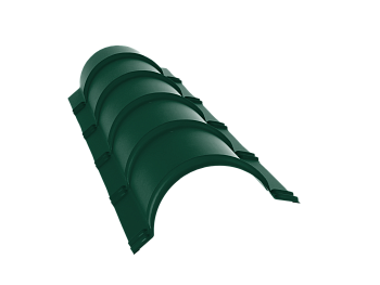 GL Планка конька полукруглого R110 мм 0.45 мм, Drap TR, RAL 6005, L=1970 мм