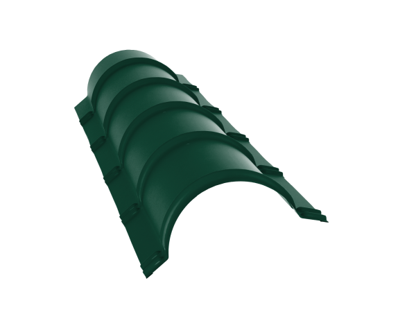 GL Планка конька полукруглого R110 мм 0.45 мм, Drap TR, RAL 6005, L=1970 мм