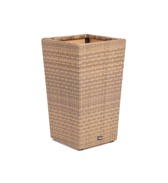 Кашпо для цветов Капучино, плетеное из искусственного ротанга цвет: соломенный