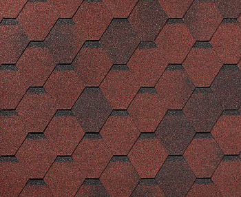 Битумная черепица RoofShield, Фемили Eco Lite, стандарт цвет: красный с оттенением, 3 м² / уп.