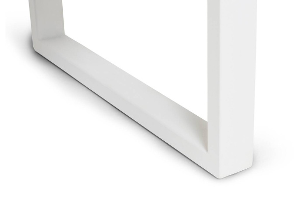 Столик журнальный из HPL, Варадеро, 110х60см, H43см, каркас алюминий белый муар, цвет столеш. молочн