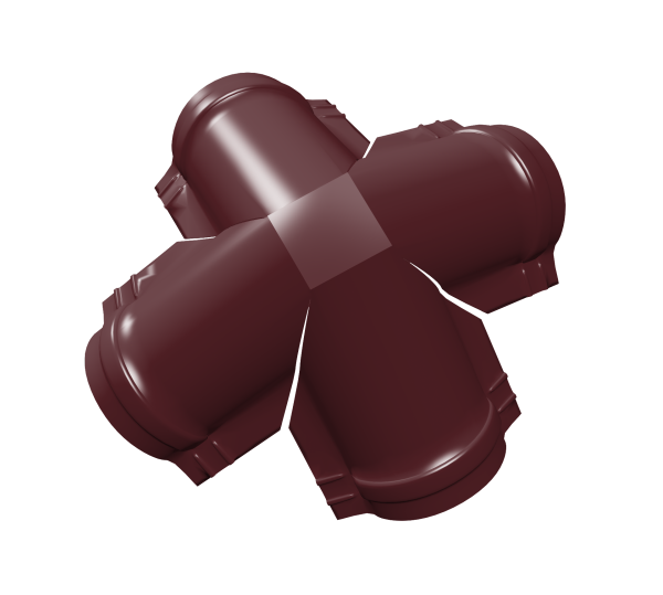 GL X-четверник конька полукруглого 0.45 мм, PE, RAL 3005