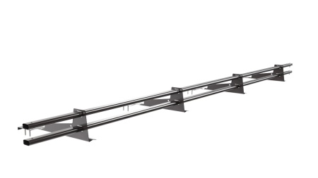 Снегозадержатель для композитной черепицы Borge L=3000 мм, 4 опоры, 2 трубы, овал 25х45 мм, RR 32