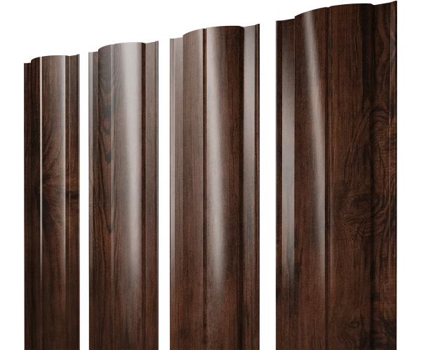 GL Штакетник Круглый с прямым резом 0.45 мм, Print Elite, Cherry Wood TwinColor