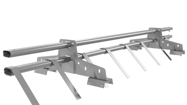Снегозадержатель для профнастила Н-60, Н-75 Borge L=1500 мм, 2 опоры, 2 трубы, овал 25х45 RAL 7004