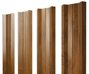GL Штакетник М-образный А с прямым резом 0.4 мм, Print Premium, Golden Wood Fresh TwinColor