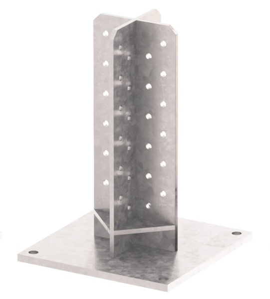 Опора потайная крестовидная HolzTechnic, X10, 220х220 мм, H=310 мм, с отверстиями