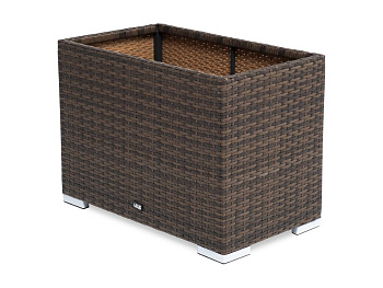 Кашпо для цветов Лунго, плетеное из искусственного ротанга, большое цвет: коричневый