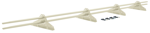 Снегозадержатель Grand Line NEW универсальный,  L=3000 мм, 4 опоры, 2 трубы, овал 42х21 мм RAL 1013