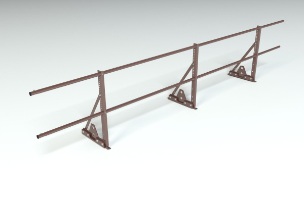 Ограждение кровельное для фальцевой кровли Roofsystems Econom Smart фальц, H=600 мм RAL 8017, L=3000 мм