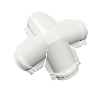 GL X-четверник конька полукруглого 0.5 мм, Satin, RAL 9003