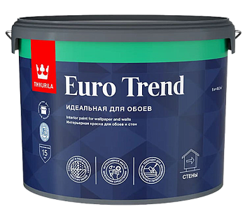 Краска для обоев Tikkivala Euro Trend, матовая, база А, уп 0.9 л Цвет: колеровка