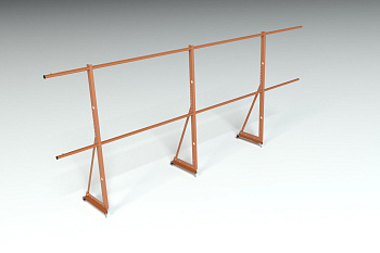 Ограждение кровельное, универсальное Roofsystems Econom, H=1200 мм RAL 8004, L=3000 мм