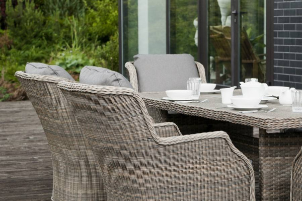 Стол плетеный из искусственного ротанга, Цесена, цвет: серо-соломенный