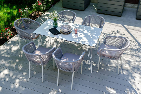 Стол обеденный из HPL 150х80 см, Руссо, цвет: молочный