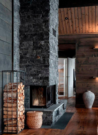 Сланец, 3D панель из камня, 550х200 мм, Country Black slate, 4 шт/уп