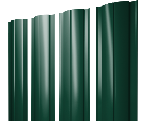 GL Штакетник Круглый с прямым резом 0.45 мм, PE-double, RAL 6005