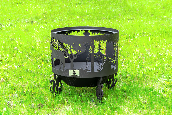 Костровая чаша с коническим дном, Ø1000, Н=700 мм, "Ежик в тумане"