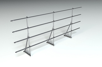 Ограждение кровельное, универсальное Roofsystems Prestige Next, H=1200 мм zinc, L=3000 мм