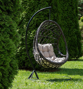 Кресло-кокон подвесное из искусственного ротанга, Венеция цвет: бронзовый