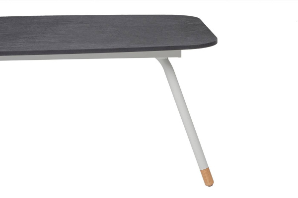 Стол журнальный из HPL, Верона, 120х65 см, H40см,каркас светло-серый муар, цвет столеш. серый гранит