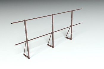 Ограждение кровельное для фальцевой кровли Roofsystems Econom фальц, H=1200 мм RAL 8017, L=3000 мм