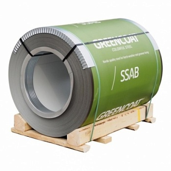 Штрипс SSAB, 625 мм, минусовой допуск 20-30 мкр 0.5 мм, GreenCoat Pural Matt BT, RR 33