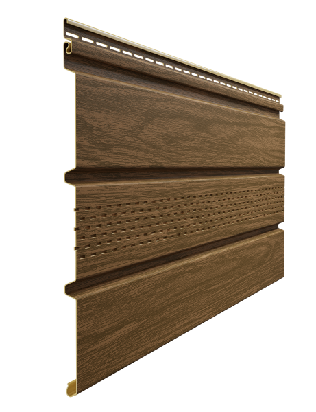 Софит пвх Docke, центральная перфорация, L=3000 мм серия Lux под дерево, цвет: миндаль