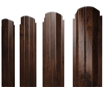 GL Штакетник П-образный А, фигурный 0.45 мм, Print-double Premium, Cherry Wood Fresh