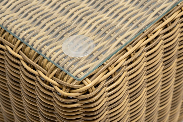 Стол журнальный из искусственного ротанга, Боно цвет: соломенный