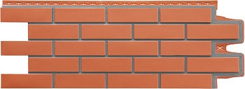 Фасадная панель Grand Line, Кирпич клинкерный Design, цвет: терракотовый со швом RAL 7006