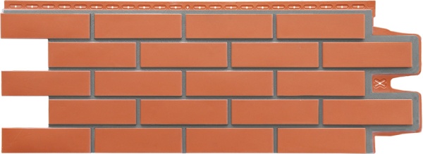 Фасадная панель Grand Line, Кирпич клинкерный Design, цвет: терракотовый со швом RAL 7006