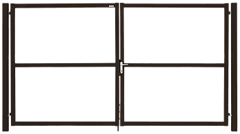 Ворота распашные, Colority Zinc Lock, 2.0 x 4.0 м, RAL 8017