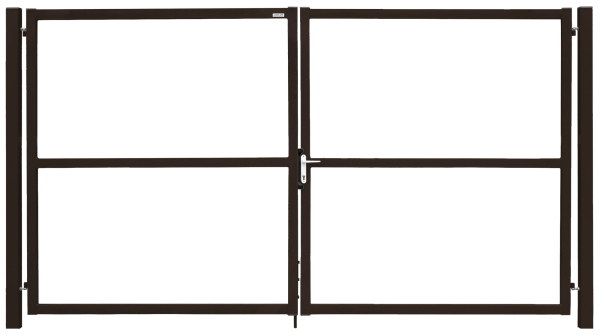 Ворота распашные, Colority Zinc Lock, 2.0 x 4.0 м, RAL 8017