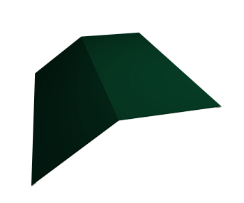 GL Планка конька плоского, 190х190 мм 0.5 мм, Drap TX, RAL 6005, L=2000 мм