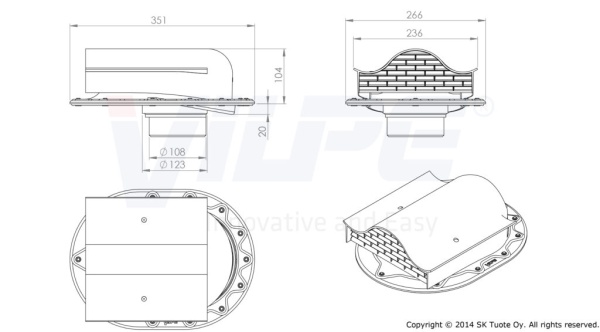 Кровельный вентиль Vilpe KTV, Classic серый