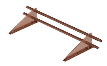 Снегозадержатель трубчатый RoofRetail, L=1000 мм, 2 опоры, 2 трубы, круг Ø25 мм RAL 8004