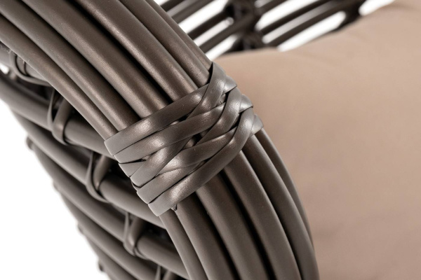 Кресло плетеное из искусственного ротанга, Парма, цвет: бронзовый