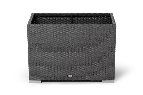 Кашпо для цветов Лунго, плетеное из искусственного ротанга, большое цвет: графит