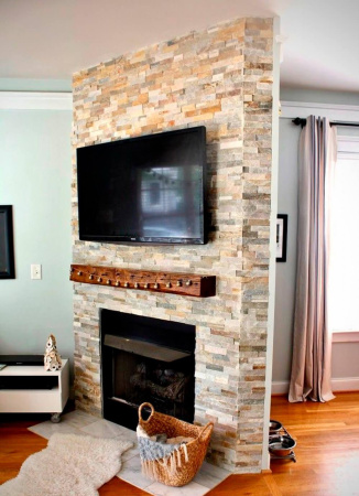 Сланец, 3D панель из камня, 600х150 мм, Classic Beige Slate, 8 шт/уп